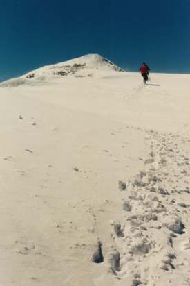 Looking towards the summit of Mt Elbrus